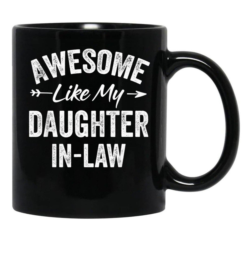 Awesome Like My Daughter In Law - Father'S Mother'S Day Black Coffee Mug - Black