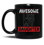 Awesome Like My Granddaughtersfunny Mug Men_Fathers Day Giftfather Father'S Daynavy Blue Black2022 Black Coffee Mug