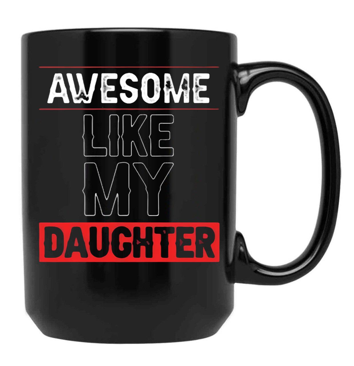 Awesome Like My Granddaughtersfunny Mug Men_Fathers Day Giftfather Father'S Daynavy Blue Black2022 Black Coffee Mug - Black