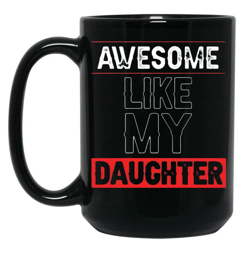 Awesome Like My Granddaughtersfunny Mug Men_Fathers Day Giftfather Father'S Daynavy Blue Black2022 Black Coffee Mug