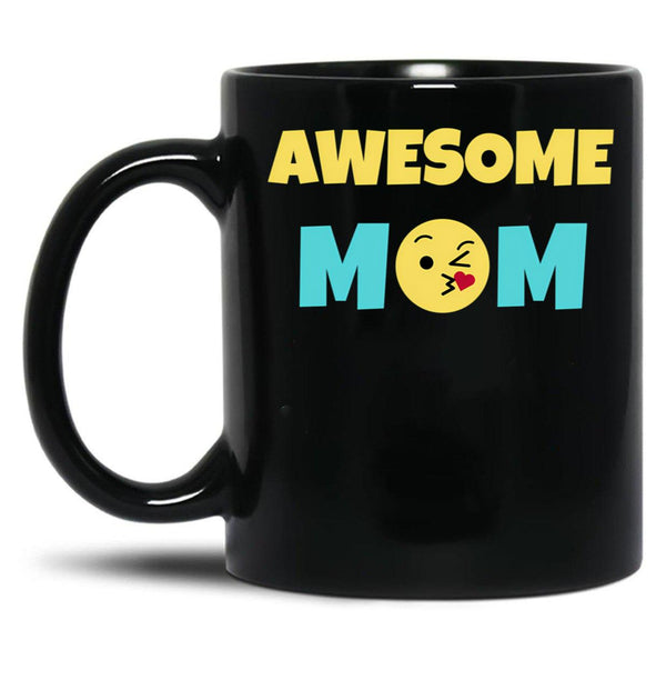 Awesome Mom Gift Black Coffee Mug, Gift Coffee Mug - Black