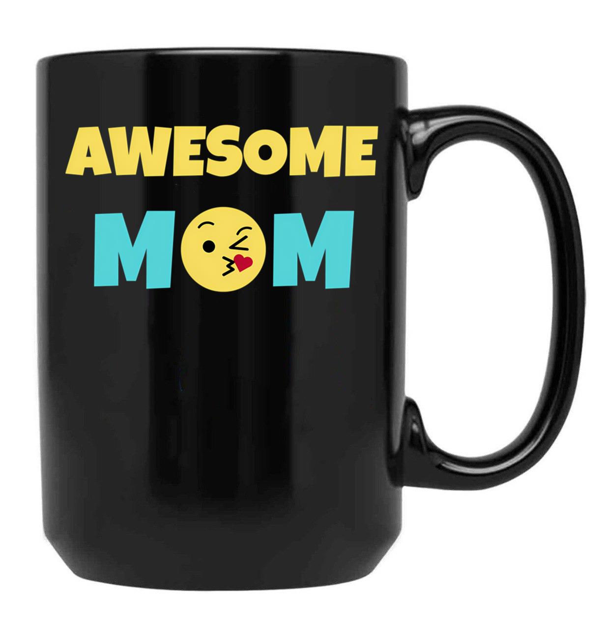 Awesome Mom Gift Black Coffee Mug, Gift Coffee Mug
