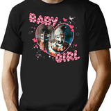 Baby Girl Art T-Shirt for Men & Women, T-Shirts Graphic Tee - Black