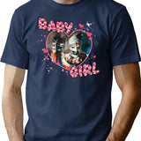 Baby Girl Art T-Shirt for Men & Women, T-Shirts Graphic Tee - Navy