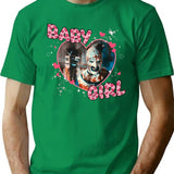 Baby Girl Art T-Shirt for Men & Women, T-Shirts Graphic Tee - Green