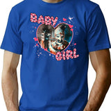 Baby Girl Art T-Shirt for Men & Women, T-Shirts Graphic Tee - Blue