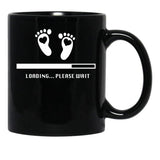 Baby Loading Please Wait. Funny Pregnancy Gift Black Coffee Mug, Gift Coffee Mug - Black
