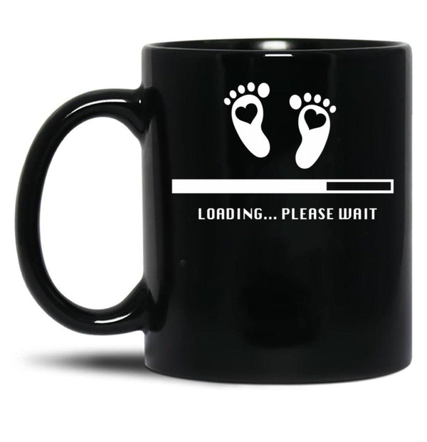 Baby Loading Please Wait. Funny Pregnancy Gift Black Coffee Mug, Gift Coffee Mug - Black