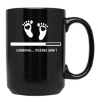 Baby Loading Please Wait. Funny Pregnancy Gift Black Coffee Mug, Gift Coffee Mug