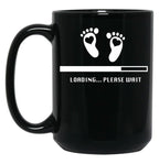 Baby Loading Please Wait. Funny Pregnancy Gift Black Coffee Mug, Gift Coffee Mug