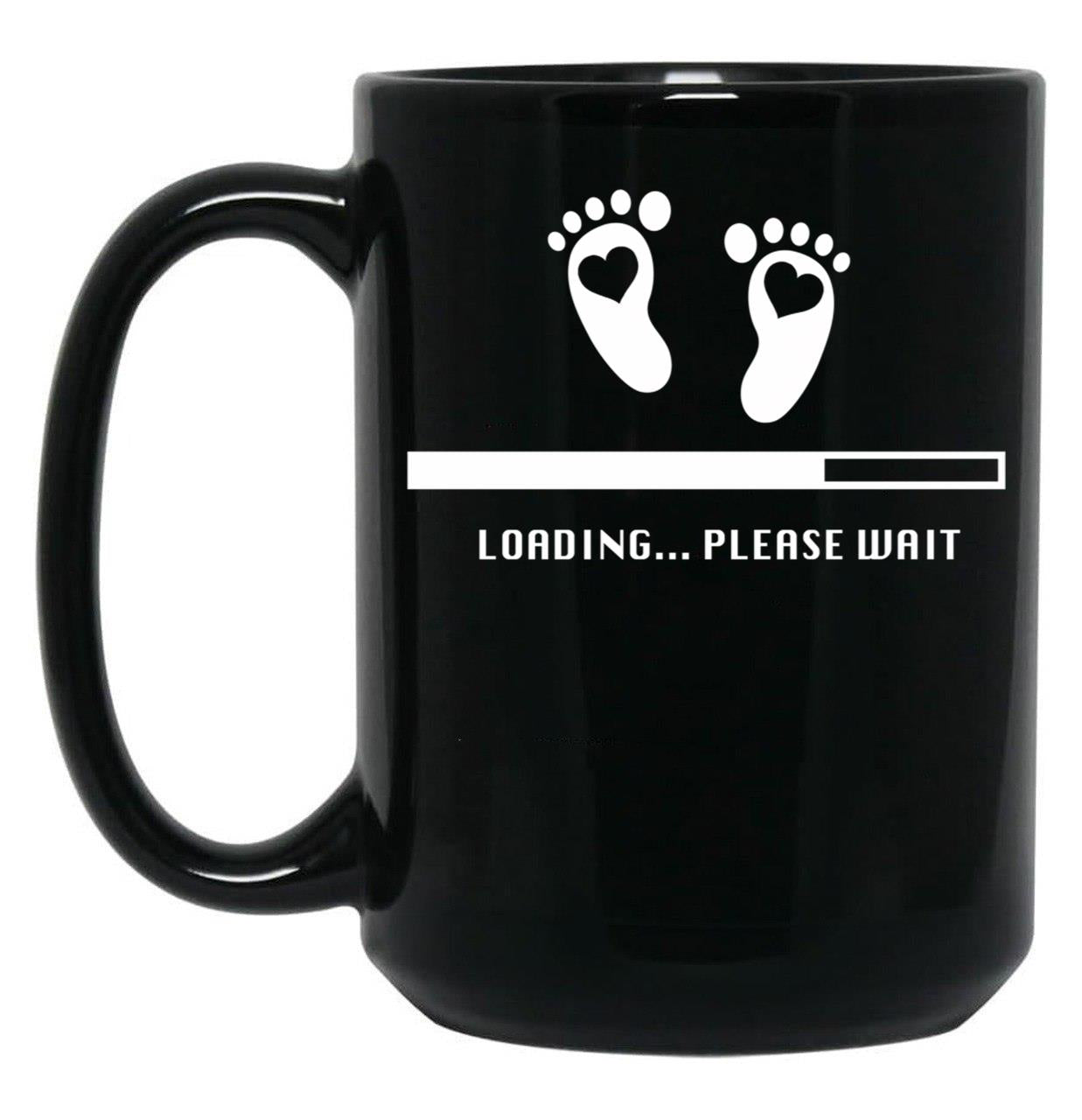 Baby Loading Please Wait. Funny Pregnancy Gift Black Coffee Mug, Gift Coffee Mug