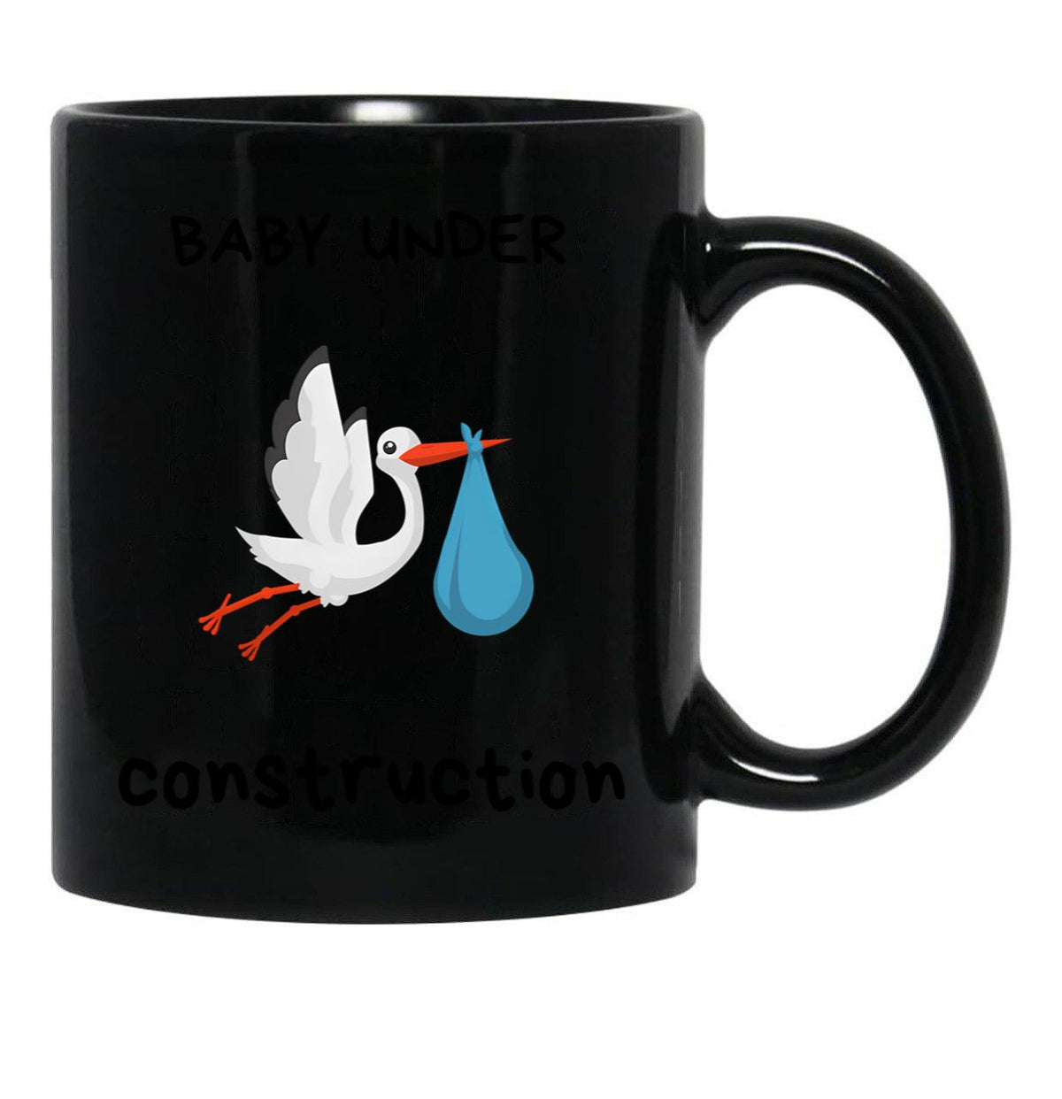 Baby Under Construction Black Coffee Mug, Gift Coffee Mug - Black