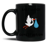 Baby Under Construction Black Coffee Mug, Gift Coffee Mug - Black