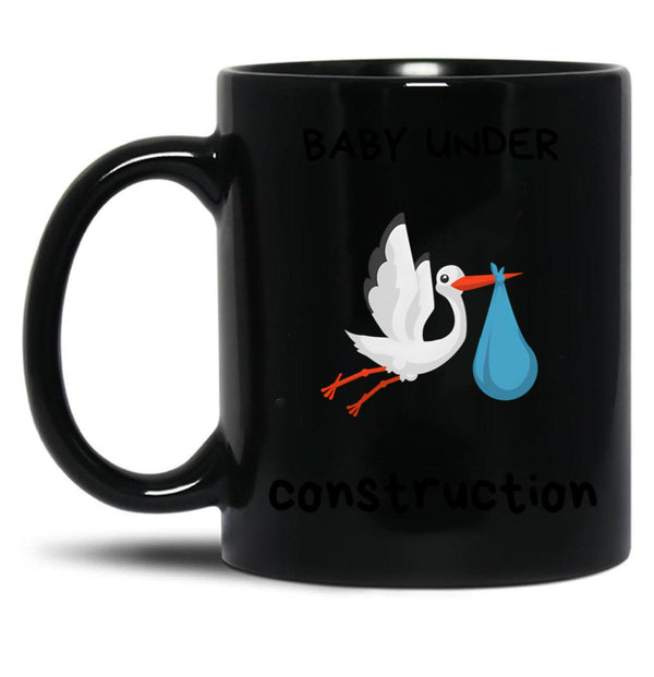 Baby Under Construction Black Coffee Mug, Gift Coffee Mug - Black
