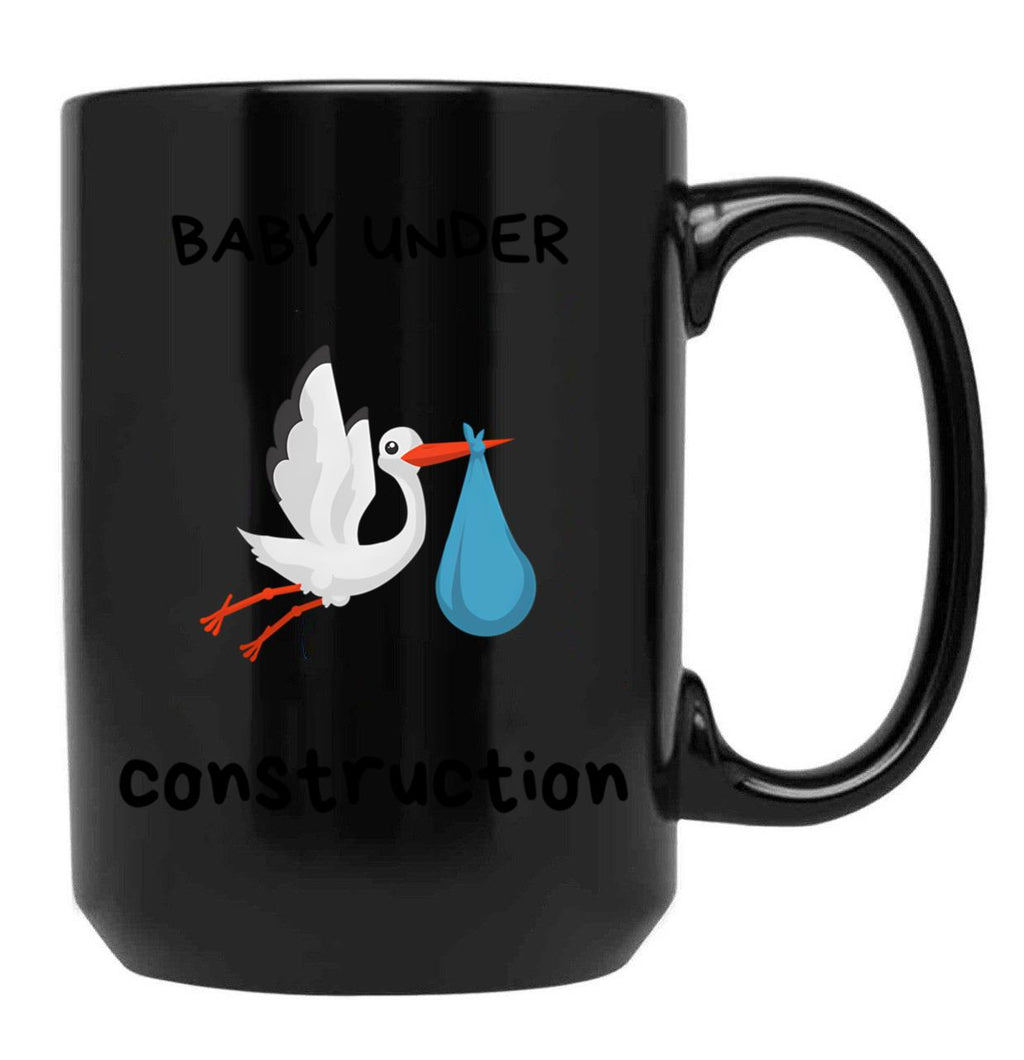 Baby Under Construction Black Coffee Mug, Gift Coffee Mug