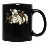 Babydoll Sheep Mom Black Coffee Mug, Gift Coffee Mug - Black