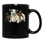 Babydoll Sheep Mom Black Coffee Mug, Gift Coffee Mug - Black