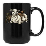 Babydoll Sheep Mom Black Coffee Mug, Gift Coffee Mug
