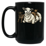 Babydoll Sheep Mom Black Coffee Mug, Gift Coffee Mug