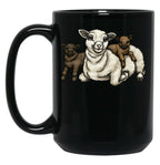 Babydoll Sheep Mom Black Coffee Mug, Gift Coffee Mug