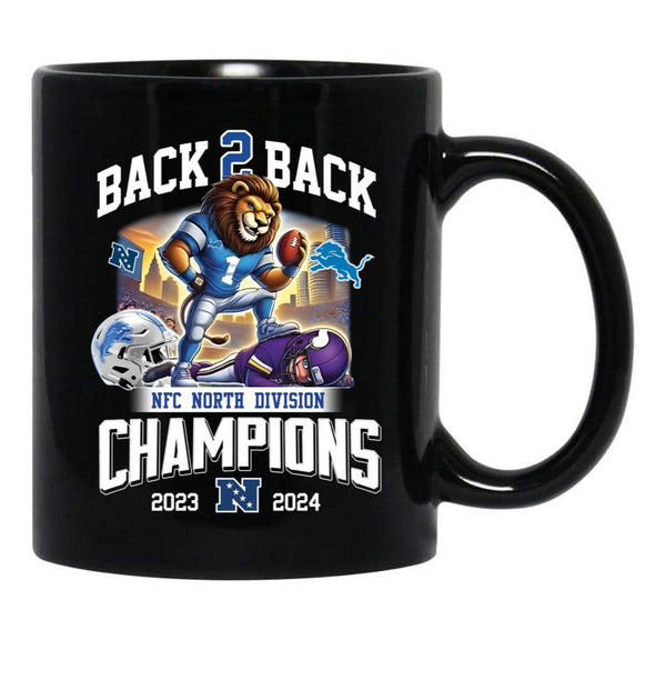 Back 2 Back Detroit 2024 North Champions Black Coffee Mug, Gift Coffee Mug - Black