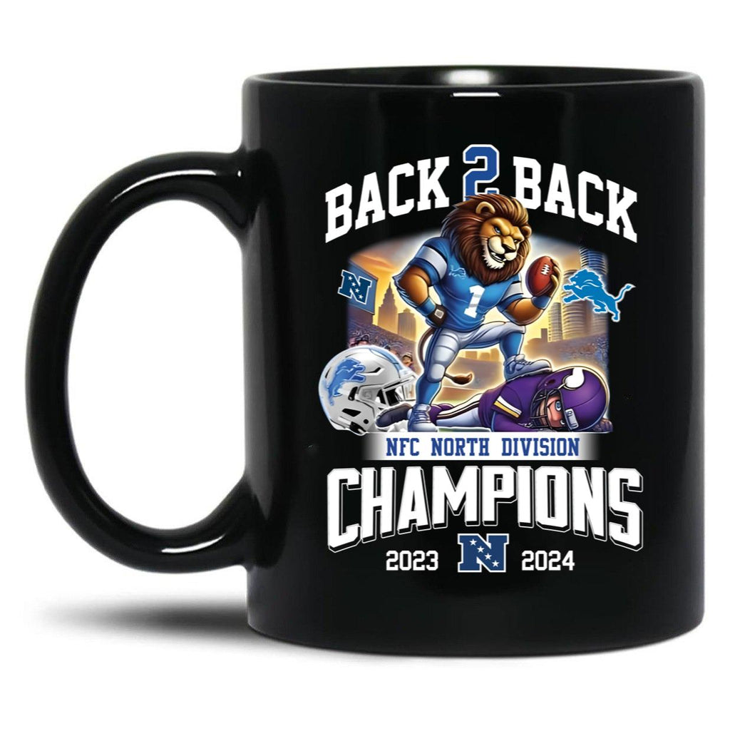Back 2 Back Detroit 2024 North Champions Black Coffee Mug, Gift Coffee Mug