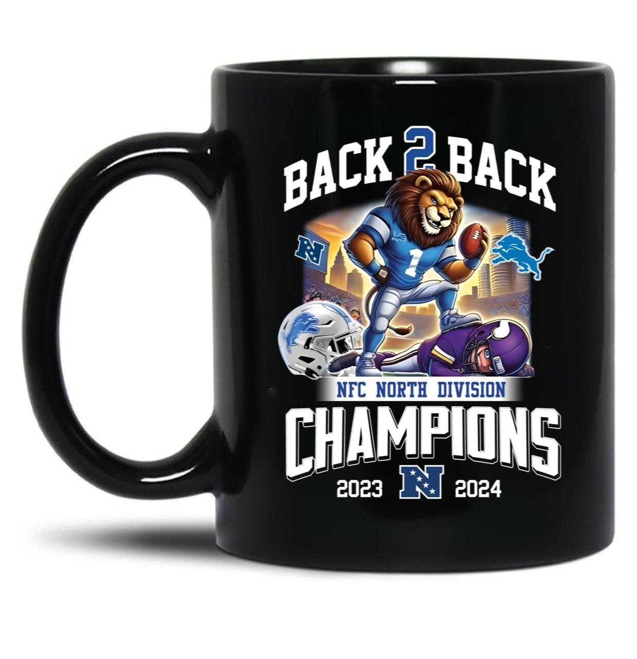 Back 2 Back Detroit 2024 North Champions Black Coffee Mug, Gift Coffee Mug