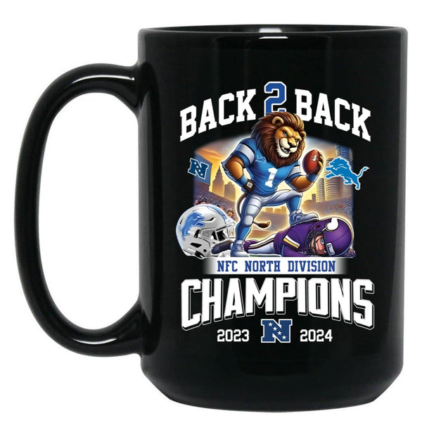 Back 2 Back Detroit 2024 North Champions Black Coffee Mug, Gift Coffee Mug - Black