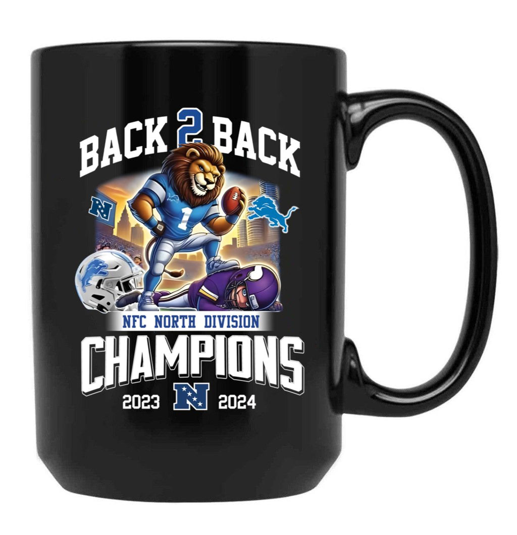 Back 2 Back Detroit 2024 North Champions Black Coffee Mug, Gift Coffee Mug