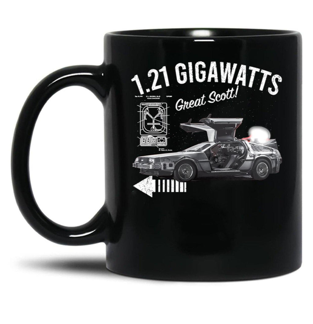Back to The Future 1 Black Coffee Mug, Gift Coffee Mug