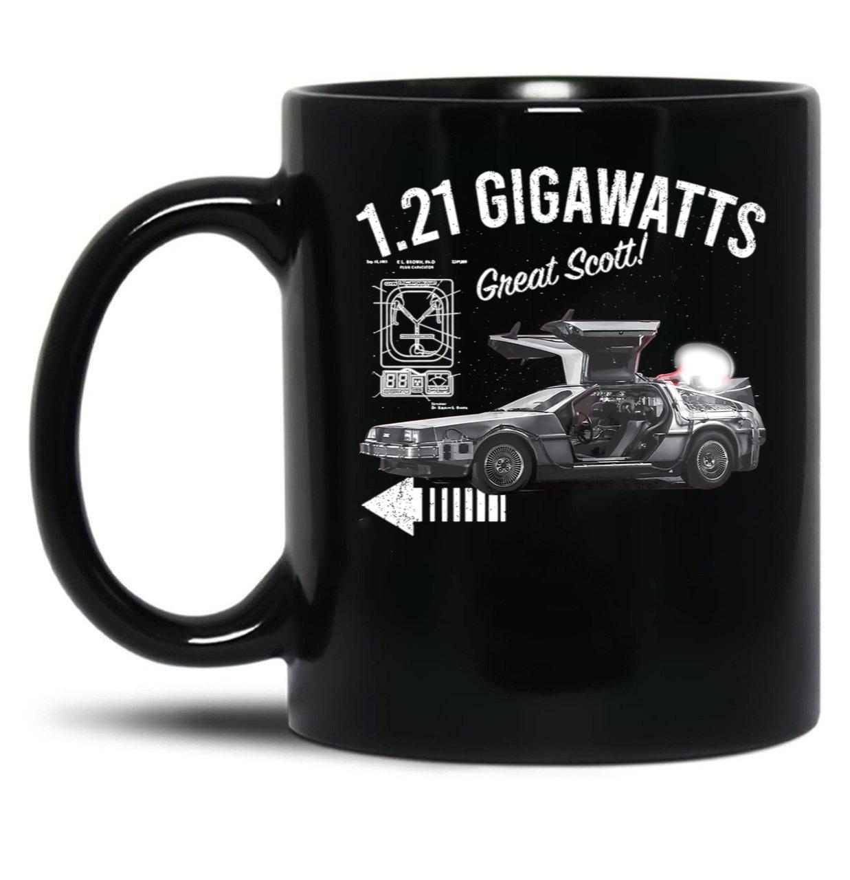 Back to The Future 1 Black Coffee Mug, Gift Coffee Mug