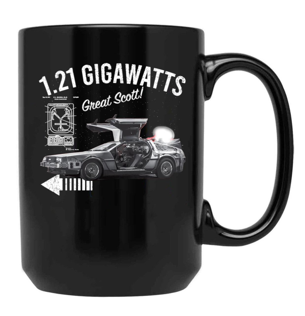 Back to The Future 1 Black Coffee Mug, Gift Coffee Mug