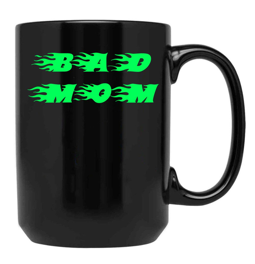 Bad Mom Funny Cute Slogan Design Black Coffee Mug, Gift Coffee Mug