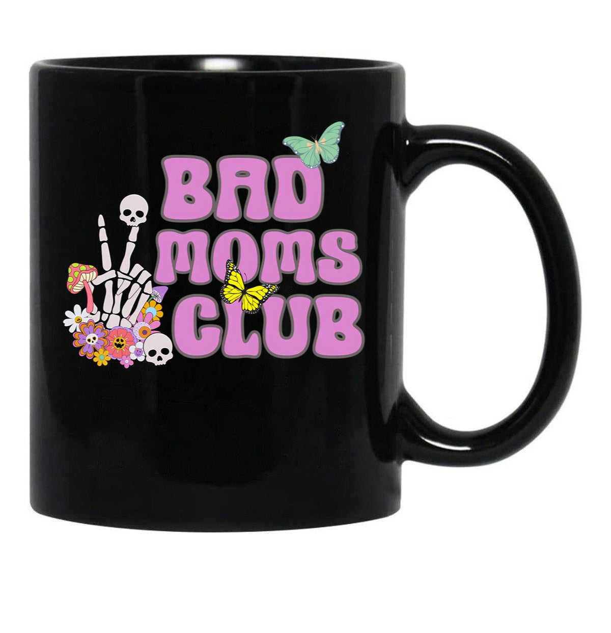 Bad Moms Club Funny Mama Mom Club Funny Mother'S Day Gift Retro Bad Moms Vintage Bad Moms Club Sarcastic Mama Black Coffee Mug, Gift Coffee Mug - Black