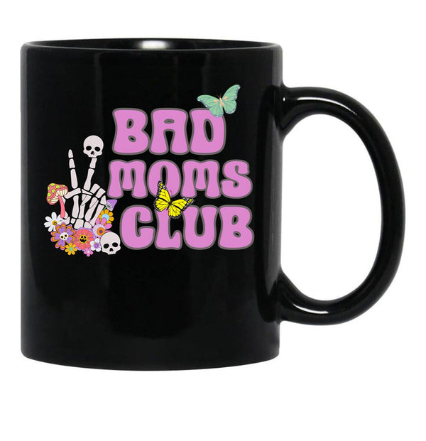 Bad Moms Club Funny Mama Mom Club Funny Mother'S Day Gift Retro Bad Moms Vintage Bad Moms Club Sarcastic Mama Black Coffee Mug, Gift Coffee Mug - Black