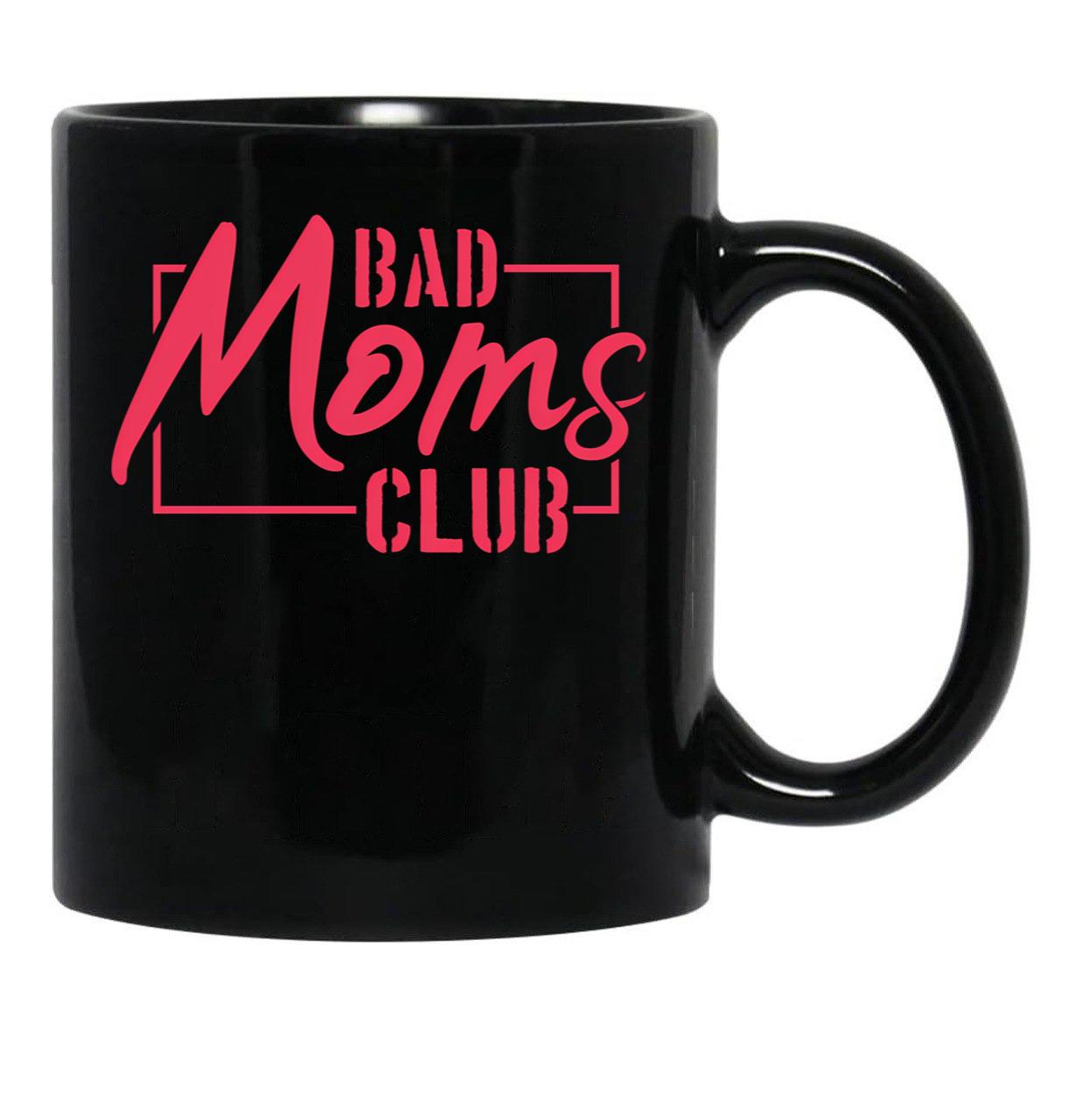 Bad Moms Club Pink In Rectangle Black Coffee Mug, Gift Coffee Mug - Black