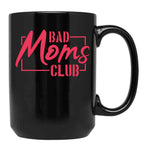 Bad Moms Club Pink In Rectangle Black Coffee Mug, Gift Coffee Mug