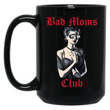 Bad Moms Club Woman With Sunglasses Funny Mothers Day Black Coffee Mug, Gift Coffee Mug