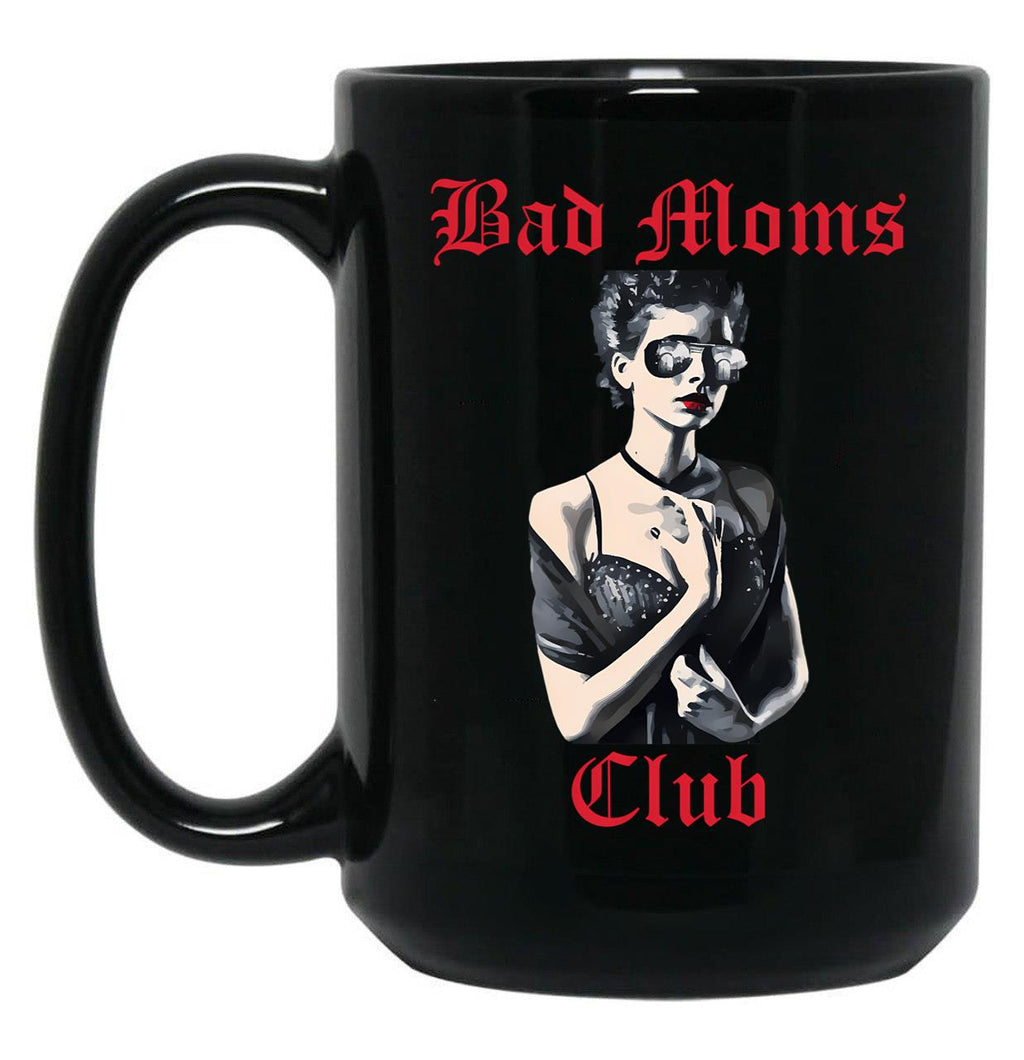 Bad Moms Club Woman With Sunglasses Funny Mothers Day Black Coffee Mug, Gift Coffee Mug