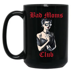 Bad Moms Club Woman With Sunglasses Funny Mothers Day Black Coffee Mug, Gift Coffee Mug