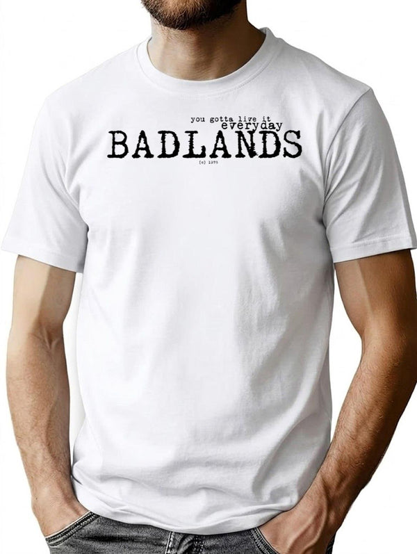 Badlands T-Shirt for Men & Women, T-Shirts Graphic Tee - White