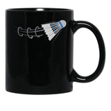 Badminton Player Black Coffee Mug, Gift Coffee Mug - Black