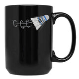 Badminton Player Black Coffee Mug, Gift Coffee Mug