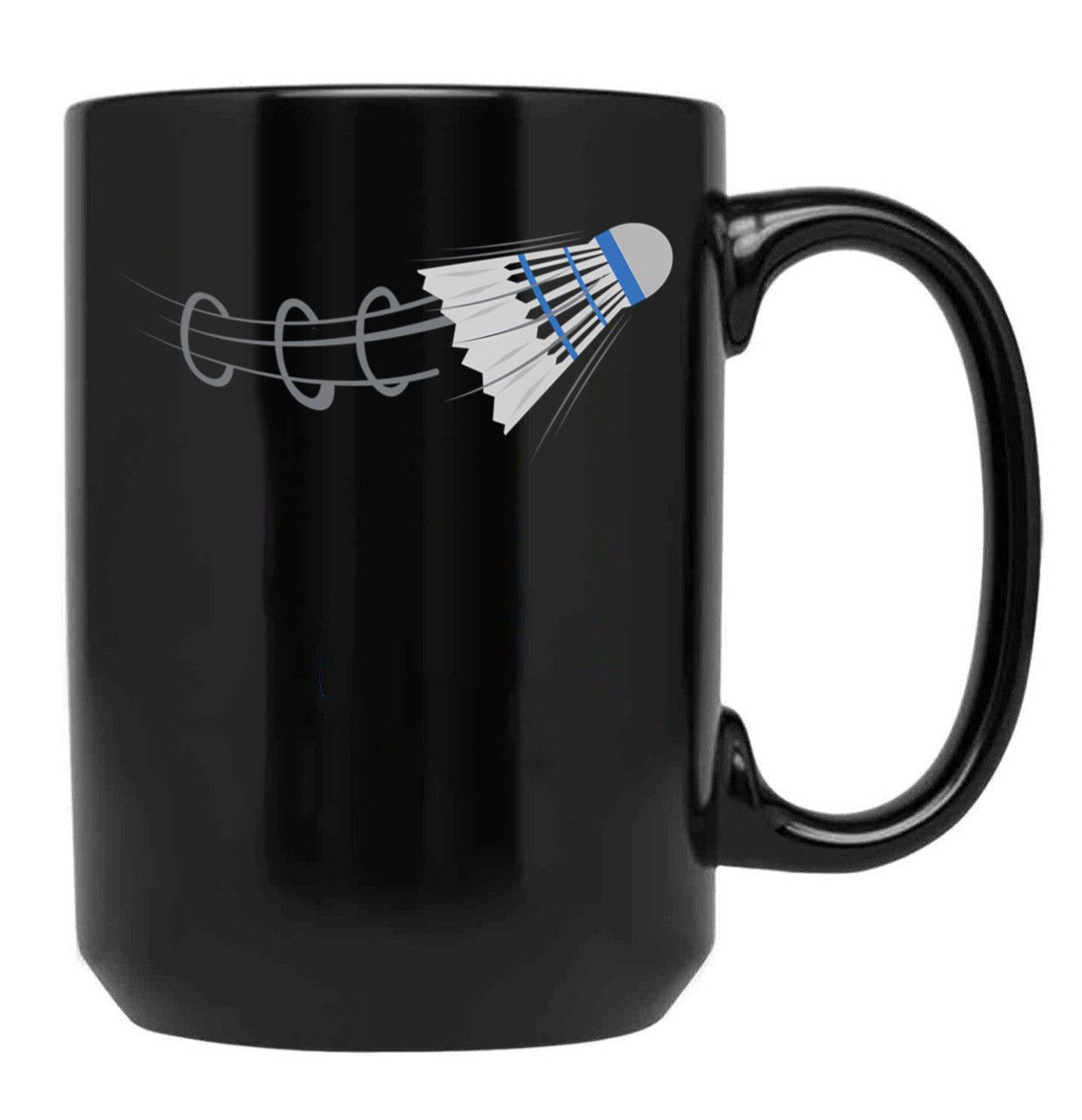 Badminton Player Black Coffee Mug, Gift Coffee Mug