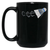 Badminton Player Black Coffee Mug, Gift Coffee Mug