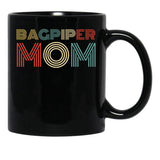 Bagpiper Mom. Bagpipe Instrument Black Coffee Mug, Gift Coffee Mug - Black