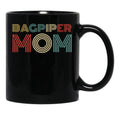 Bagpiper Mom. Bagpipe Instrument Black Coffee Mug, Gift Coffee Mug - Black