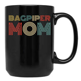 Bagpiper Mom. Bagpipe Instrument Black Coffee Mug, Gift Coffee Mug