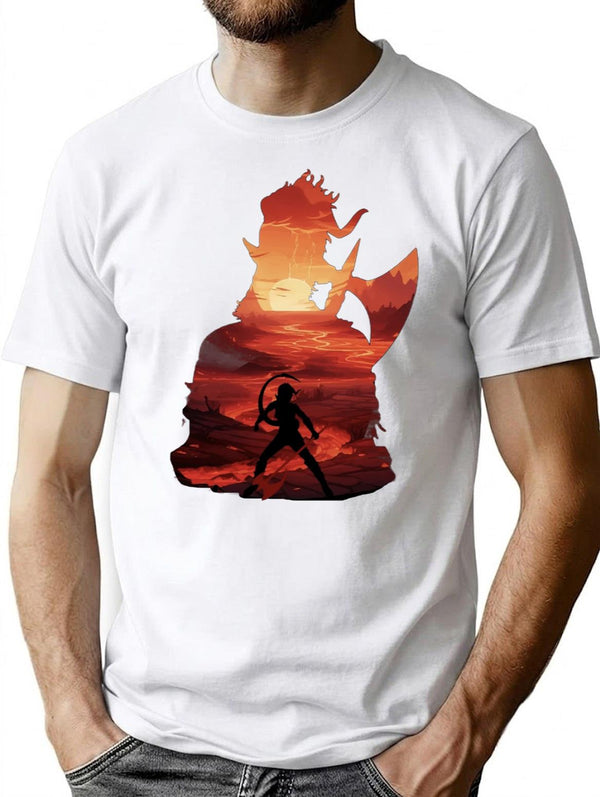 Baldurs Gate 3 - Karlach Negative Illusion Classic Premium Heavyweight Cotton T-Shirt - White