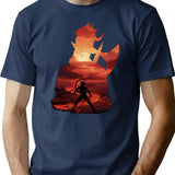 Baldurs Gate 3 - Karlach Negative Illusion Classic Premium Heavyweight Cotton T-Shirt - Navy